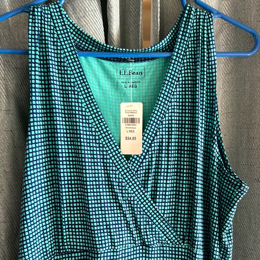 L.L. Bean blue maxi dress Large